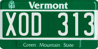VT license plate XOD313