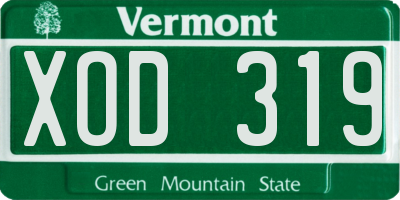 VT license plate XOD319