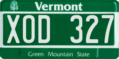 VT license plate XOD327