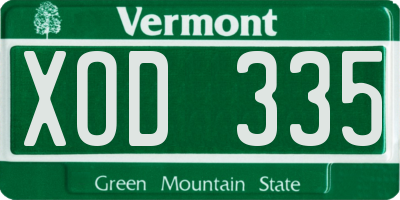 VT license plate XOD335