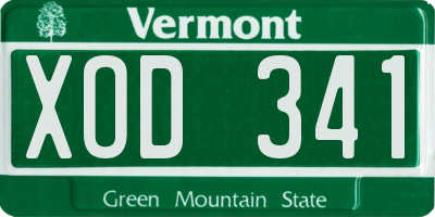 VT license plate XOD341