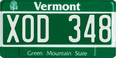 VT license plate XOD348
