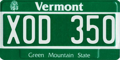 VT license plate XOD350