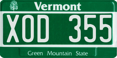 VT license plate XOD355