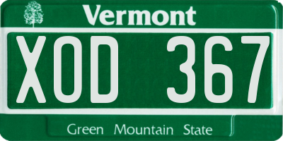 VT license plate XOD367