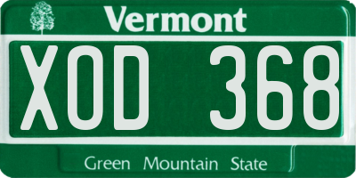 VT license plate XOD368
