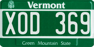 VT license plate XOD369