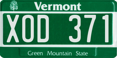 VT license plate XOD371