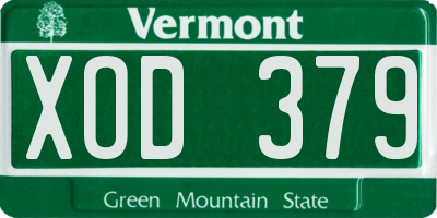 VT license plate XOD379
