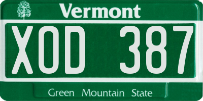 VT license plate XOD387