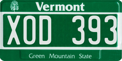 VT license plate XOD393