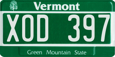 VT license plate XOD397