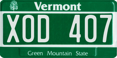 VT license plate XOD407