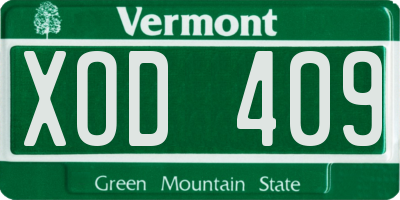 VT license plate XOD409