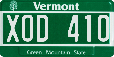 VT license plate XOD410