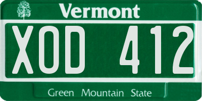 VT license plate XOD412