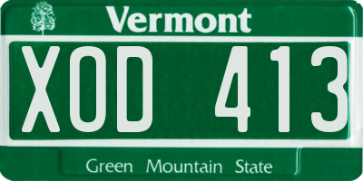 VT license plate XOD413