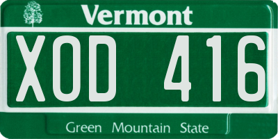 VT license plate XOD416