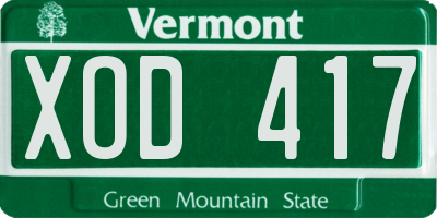 VT license plate XOD417