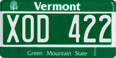 VT license plate XOD422