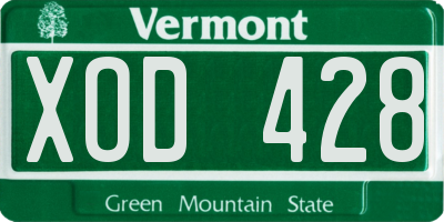 VT license plate XOD428