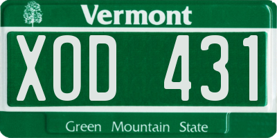 VT license plate XOD431
