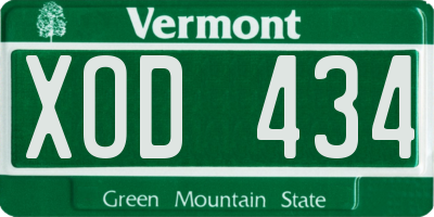 VT license plate XOD434