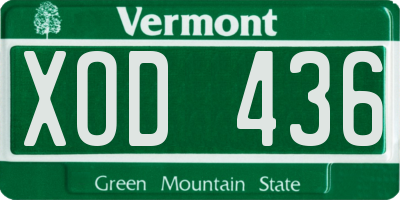 VT license plate XOD436