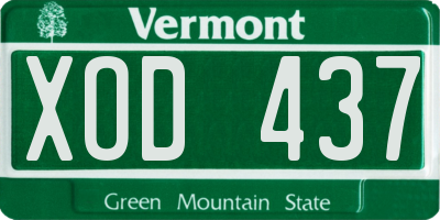 VT license plate XOD437