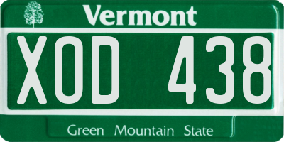 VT license plate XOD438