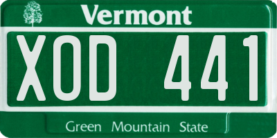 VT license plate XOD441