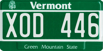 VT license plate XOD446