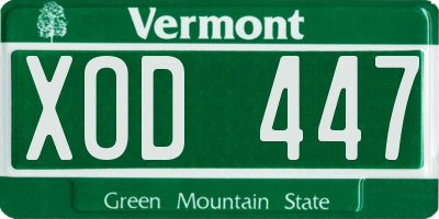 VT license plate XOD447