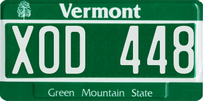 VT license plate XOD448
