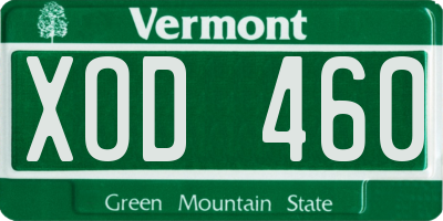 VT license plate XOD460