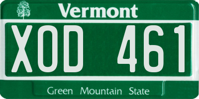 VT license plate XOD461