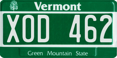 VT license plate XOD462