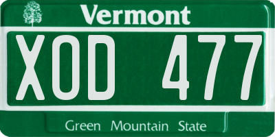 VT license plate XOD477