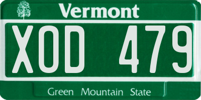 VT license plate XOD479