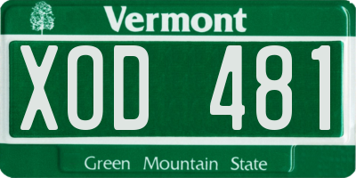 VT license plate XOD481