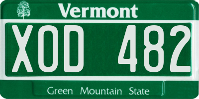 VT license plate XOD482
