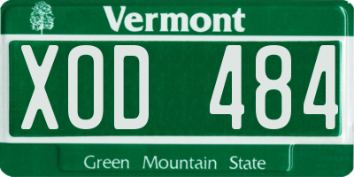 VT license plate XOD484