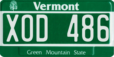 VT license plate XOD486