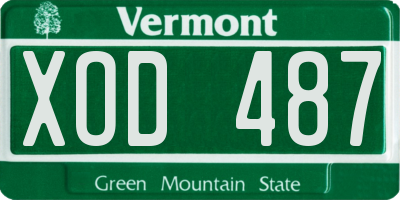 VT license plate XOD487