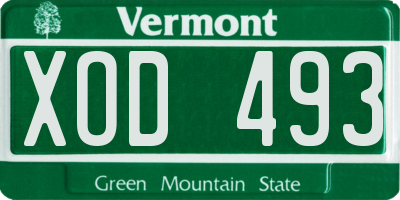VT license plate XOD493