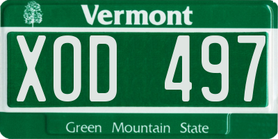 VT license plate XOD497