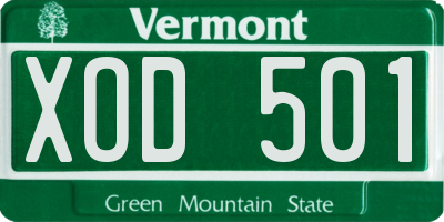 VT license plate XOD501