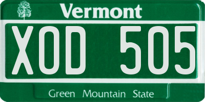 VT license plate XOD505