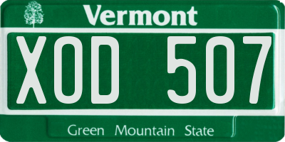 VT license plate XOD507