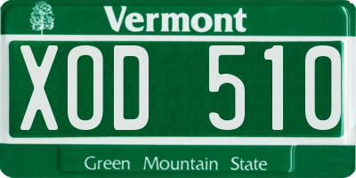 VT license plate XOD510